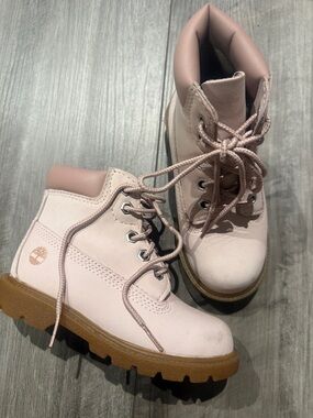 Kids Timberland Lace-Up Pink Outdoor Boots